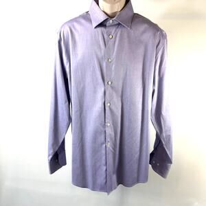 Black Saks Fifth Avenue Slim fit Non-Iron 100% Egyptian Cotton Lavender